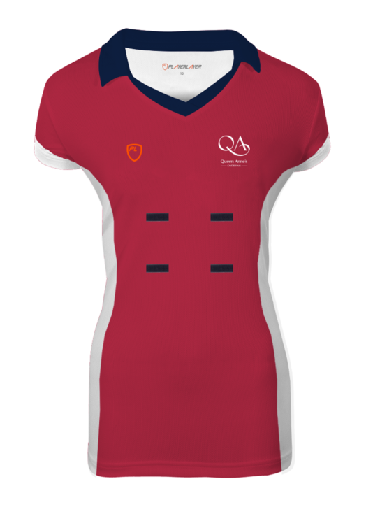 Girls' Court Shirt C/S Velcro Maroon