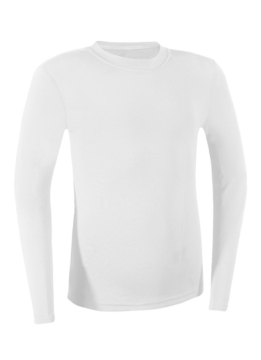 Junior BaseLayer Top LS Crew White