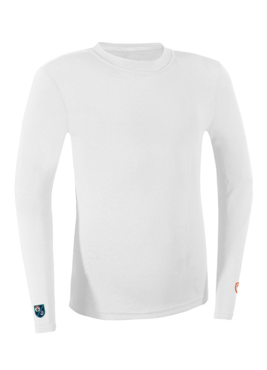Junior BaseLayer Top LS Crew White