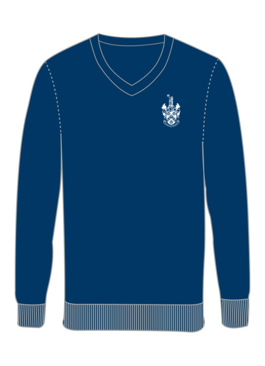 Senior V-Neck Jumper Navy Blue