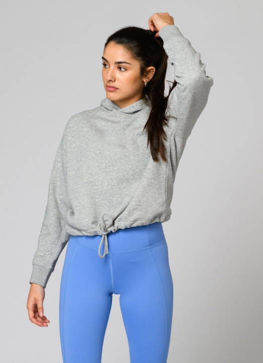 Women's Eco Cropped Hoodie Grey Marle