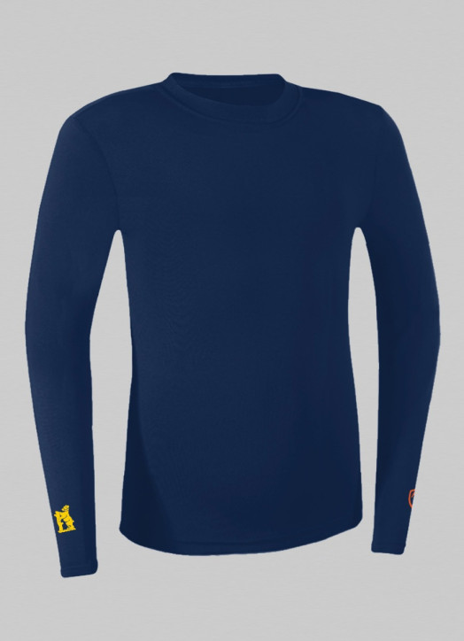 Junior BaseLayer Top LS Crew Navy Blue