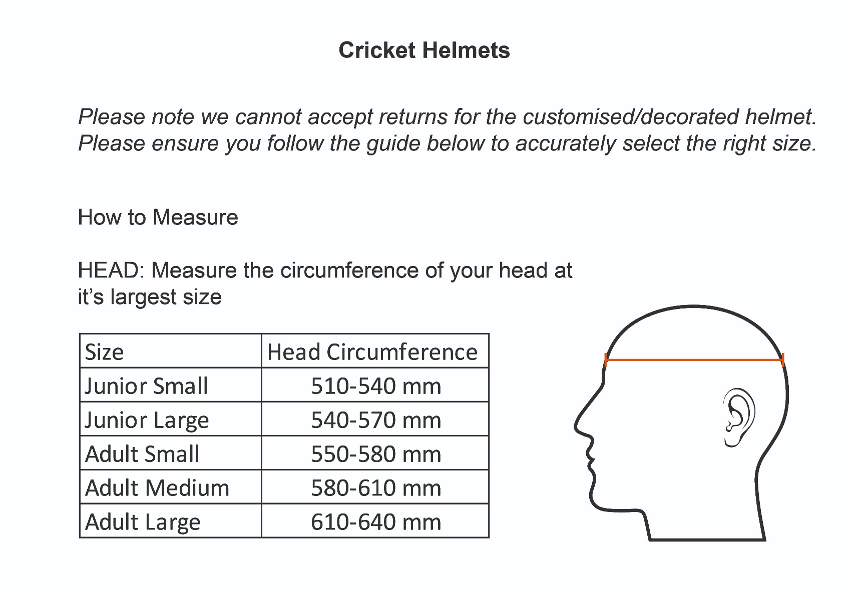 Masuri Helmet Size Guide